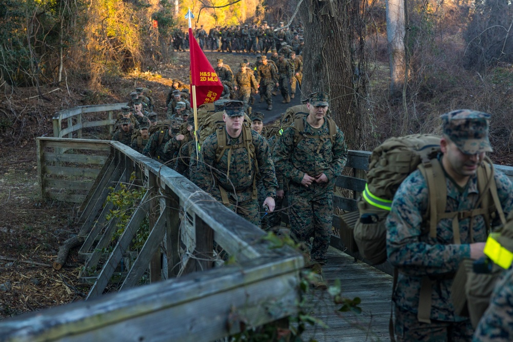 Headquarters and Service Battalion Conduct a 10km Hike