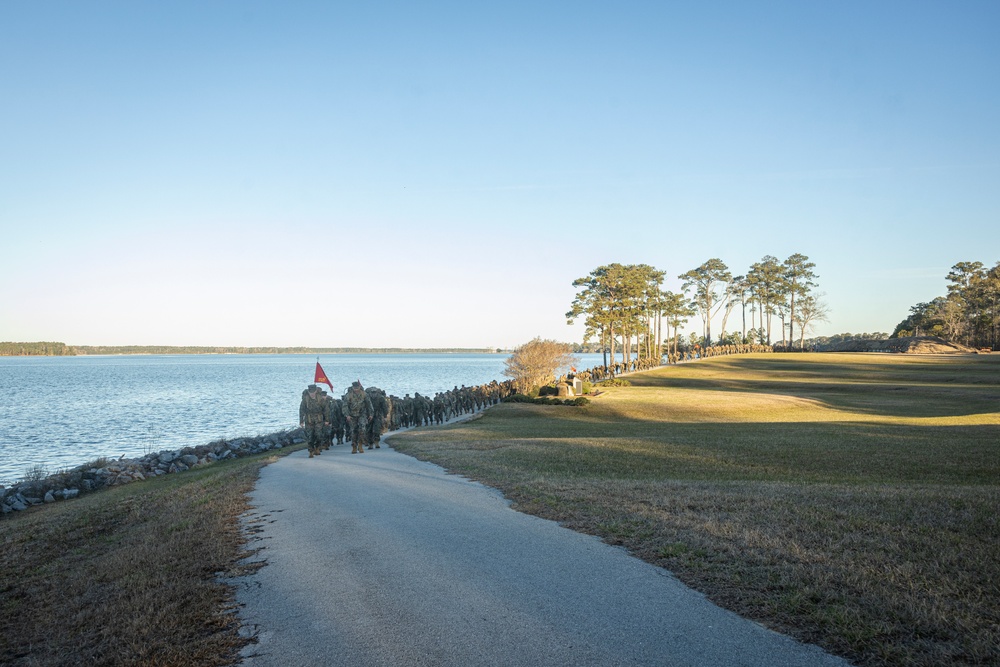 Headquarters and Service Battalion Conduct a 10km Hike
