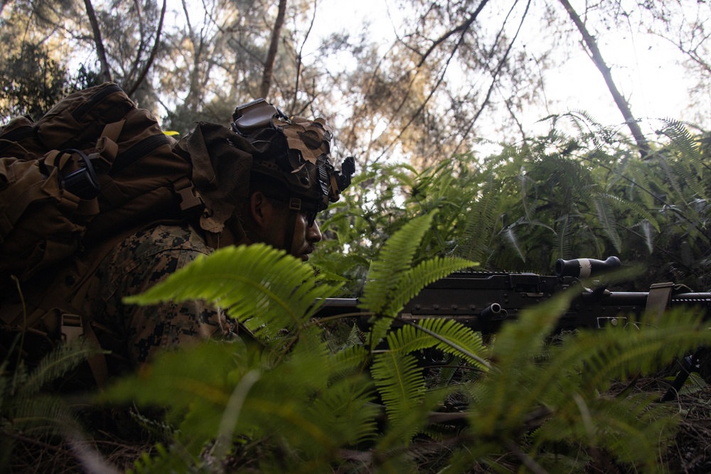 At the Crack of Dawn: Students at SOI-West Participate in the Advanced Infantry Marine Course at Kahuku Training Area