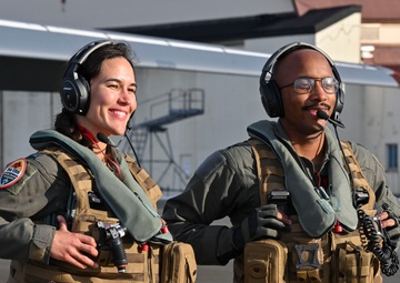 34th EBS B-1B Lancer arrives at Misawa Air Base to conduct a hot pit refuel during BTF 25-1