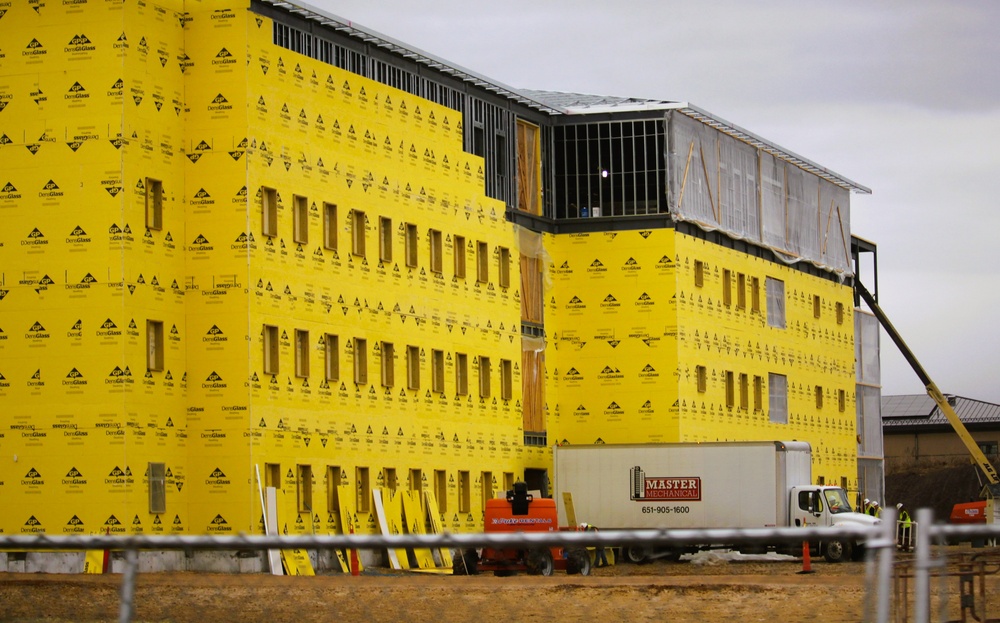 Fort McCoy’s East Barracks Project more than 25 percent complete; framing, sheeting continues as March 2025 begins