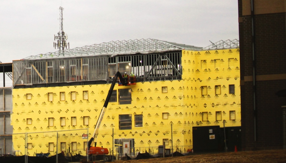 Fort McCoy’s East Barracks Project more than 25 percent complete; framing, sheeting continues as March 2025 begins