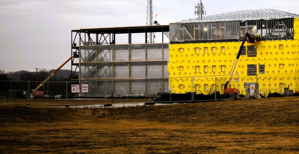 Fort McCoy’s East Barracks Project more than 25 percent complete; framing, sheeting continues as March 2025 begins