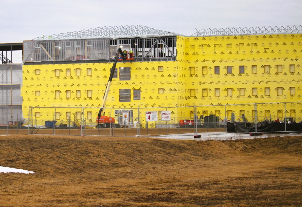 Fort McCoy’s East Barracks Project more than 25 percent complete; framing, sheeting continues as March 2025 begins