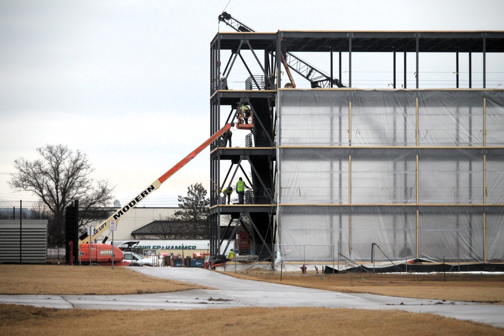 Fort McCoy’s East Barracks Project more than 25 percent complete; framing, sheeting continues as March 2025 begins