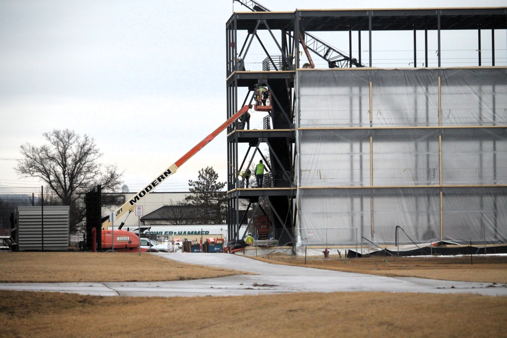 Fort McCoy’s East Barracks Project more than 25 percent complete; framing, sheeting continues as March 2025 begins