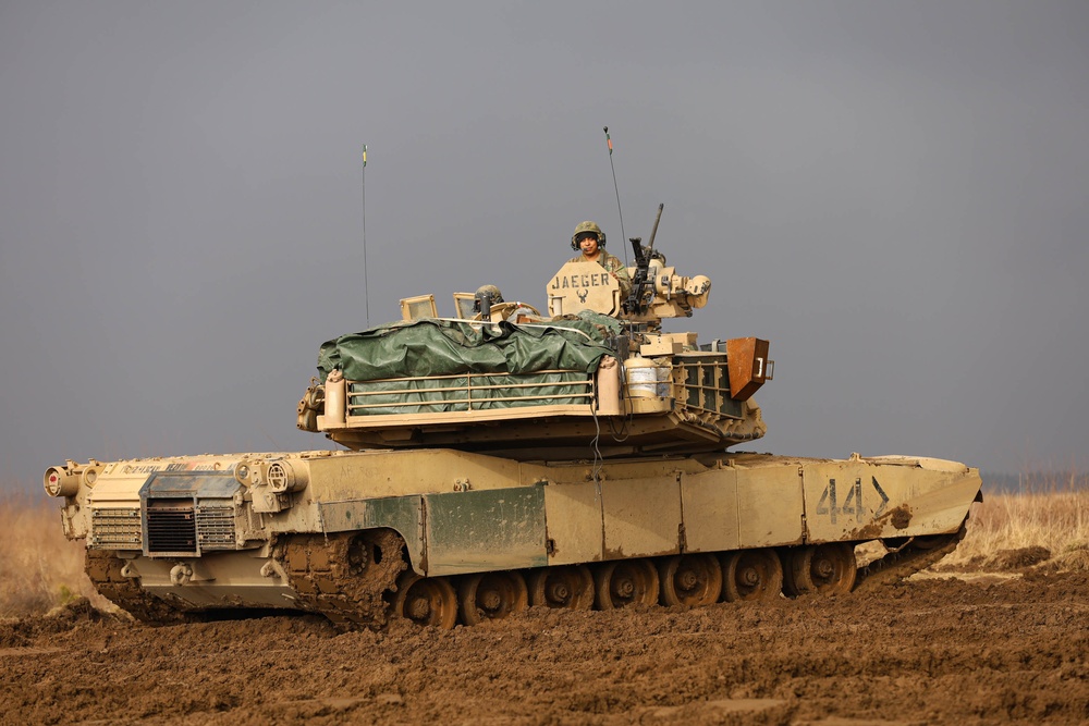M1 Abrams Tanks Conduct Live Fire in Poland