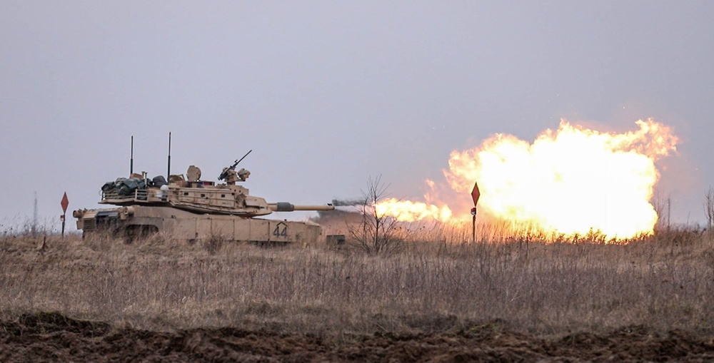 M1 Abrams Tanks Conduct Live Fire in Poland