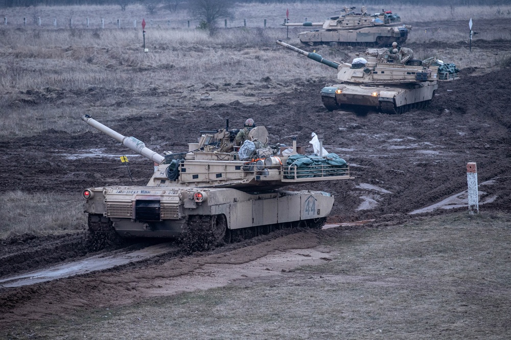 M1 Abrams Tanks Conduct Live Fire in Poland