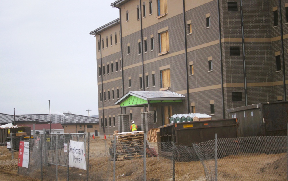 February 2025 barracks construction operations for South Barracks Project at Fort McCoy