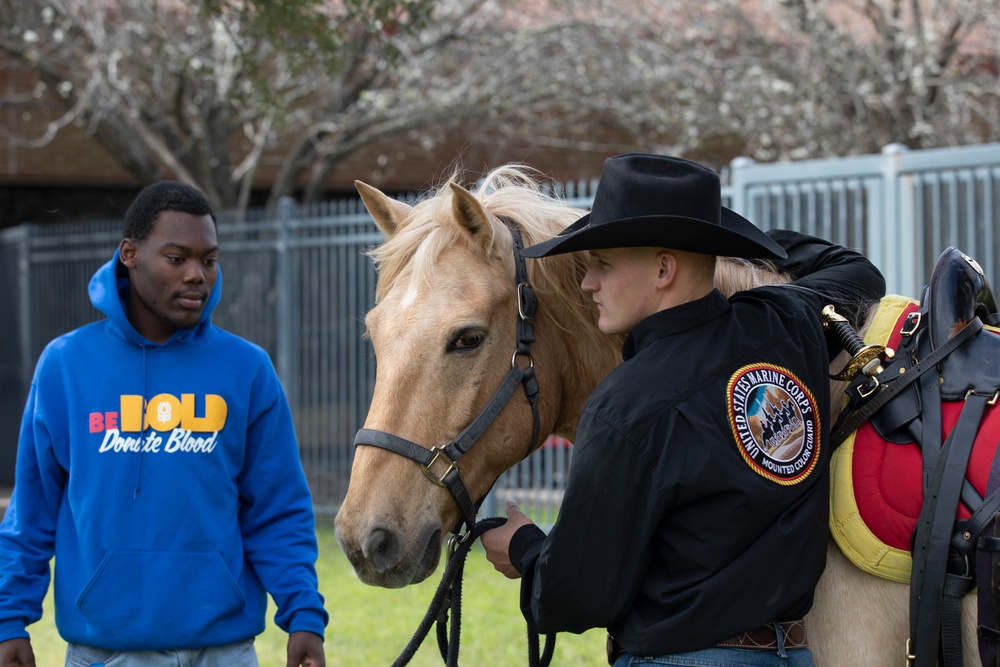 Marine units visit Alief Taylor High School