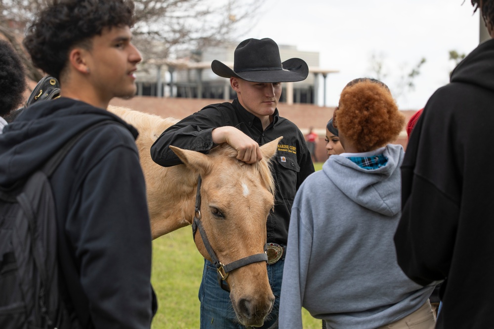 Marine units visit Alief Taylor High School