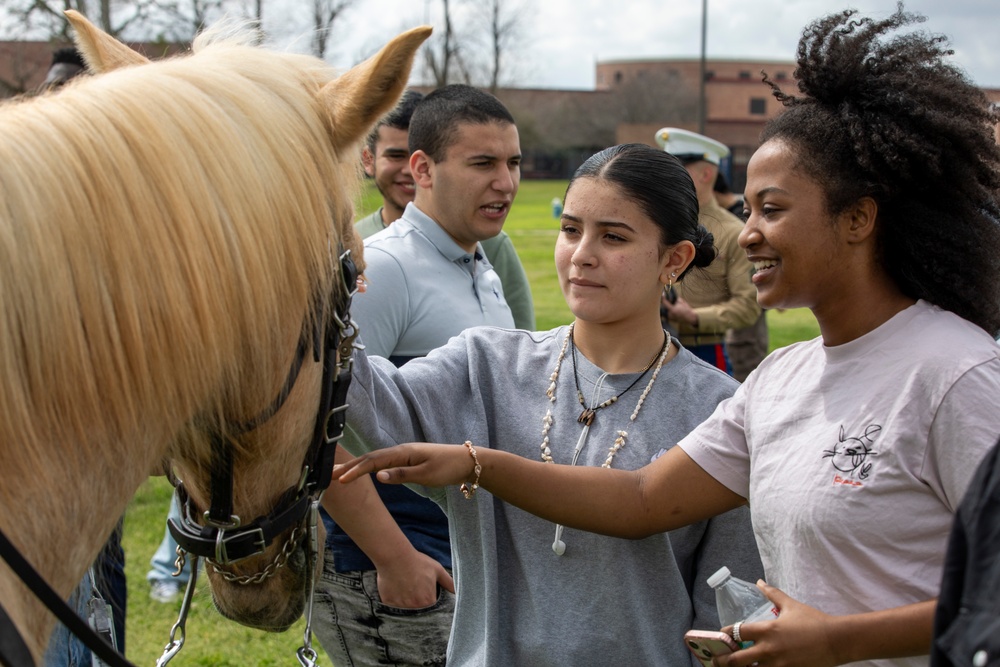 Marine units visit Alief Taylor High School