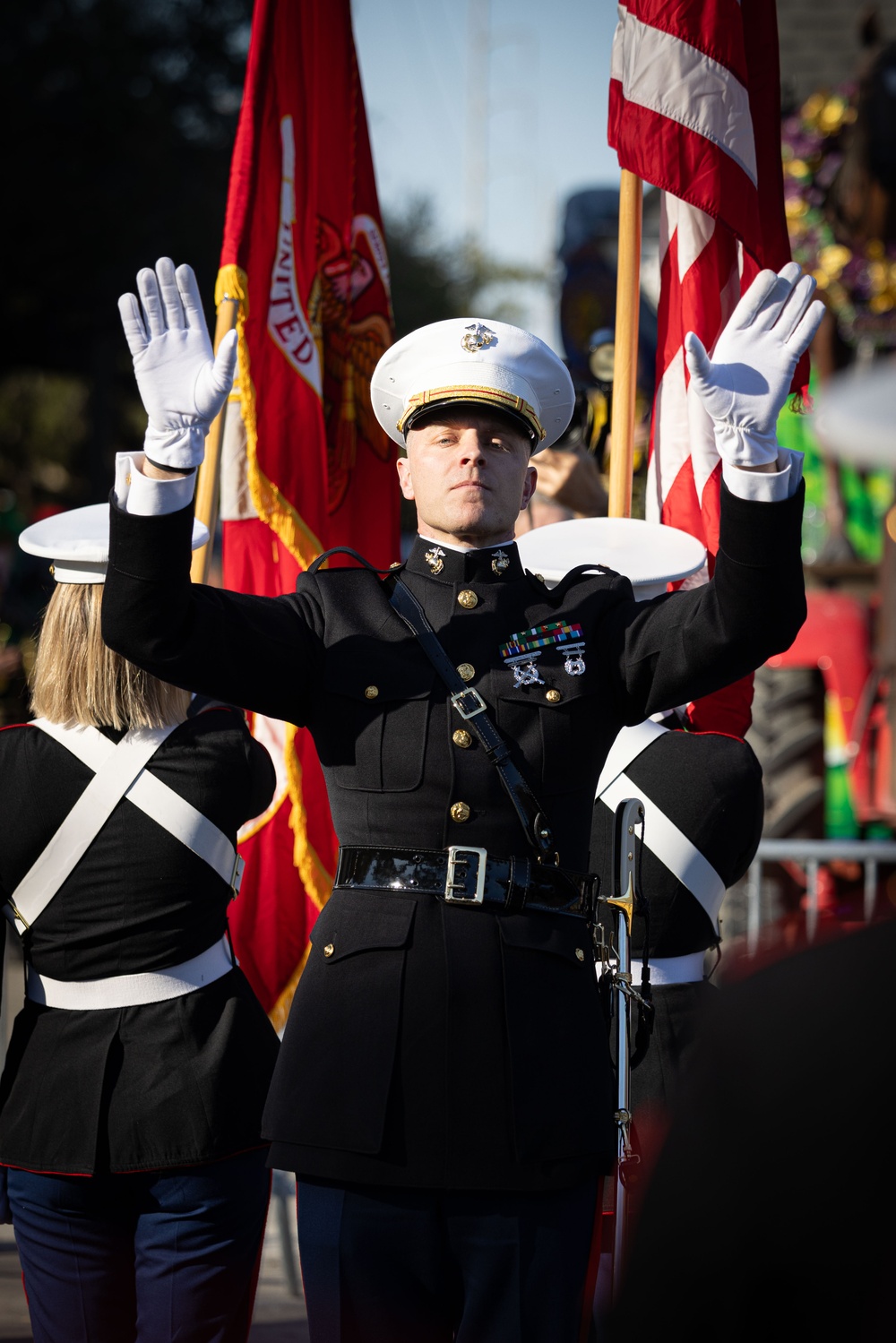 Marines participate in Krewe of Endymion parade