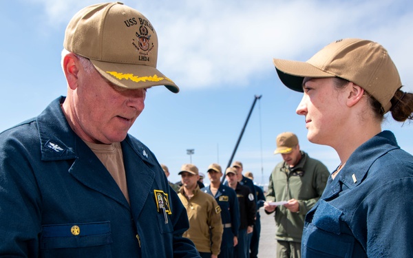 Boxer officer earns IWO pin