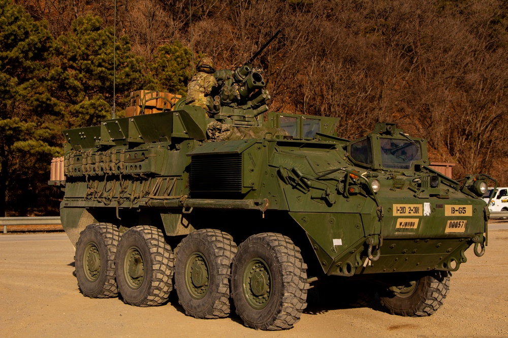 23rd Infantry Regiment, M1126 Stryker Positioned at Staging Area - CALFEX 2025