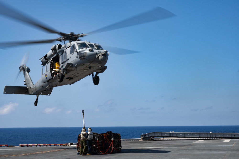 Vertical Replenishment aboard USS America (LHA 6)