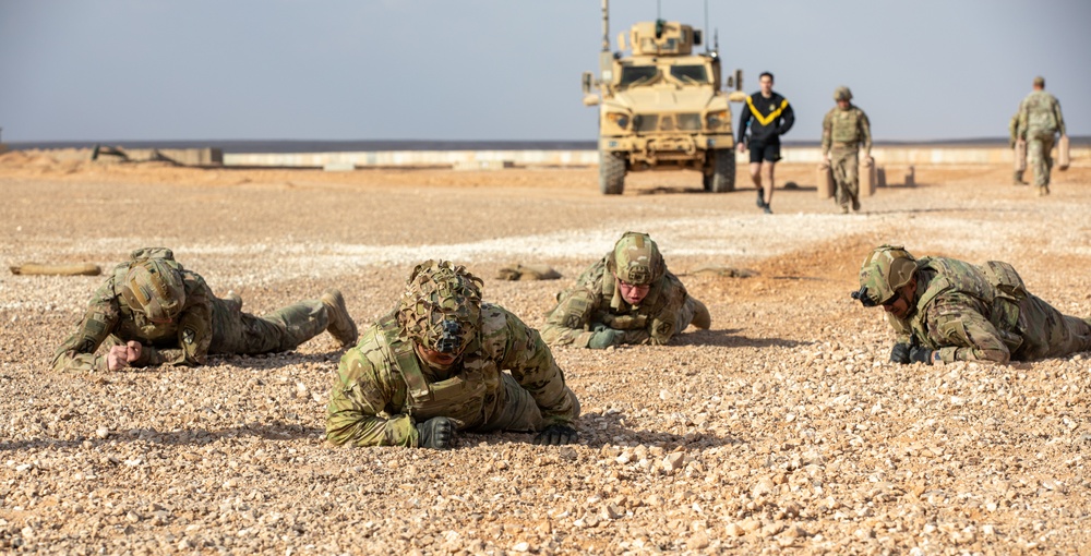 Soldiers Conquer 25-Meter High Crawl in Combat Gear During EPFA at Al Tanf Garrison