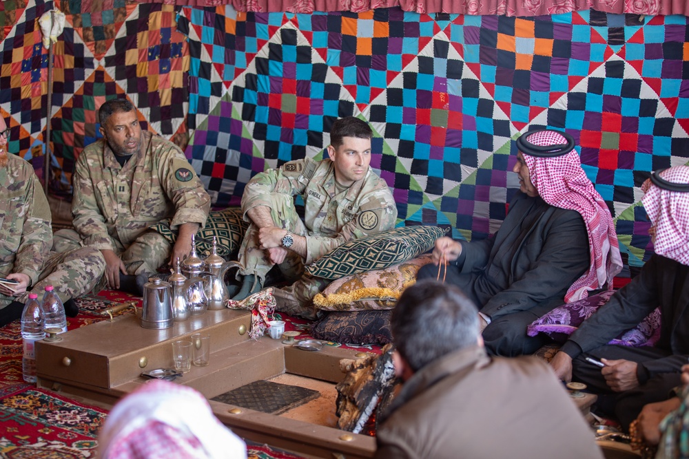 Syrian Free Army and Task Force Armadillo Engages with Bedouin Tribal Leader in Key Leader Meeting in the Deconfliction Zone, Syria