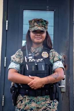 Camp Blaz PMO Marines stand sentry