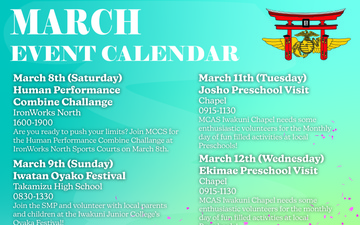 Marine Corps Air Station Iwakuni March 2025 Calendar