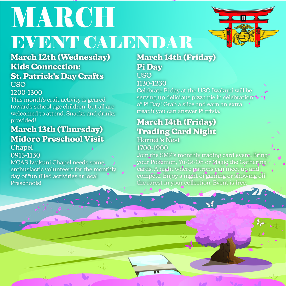 Marine Corps Air Station Iwakuni March 2025 Calendar