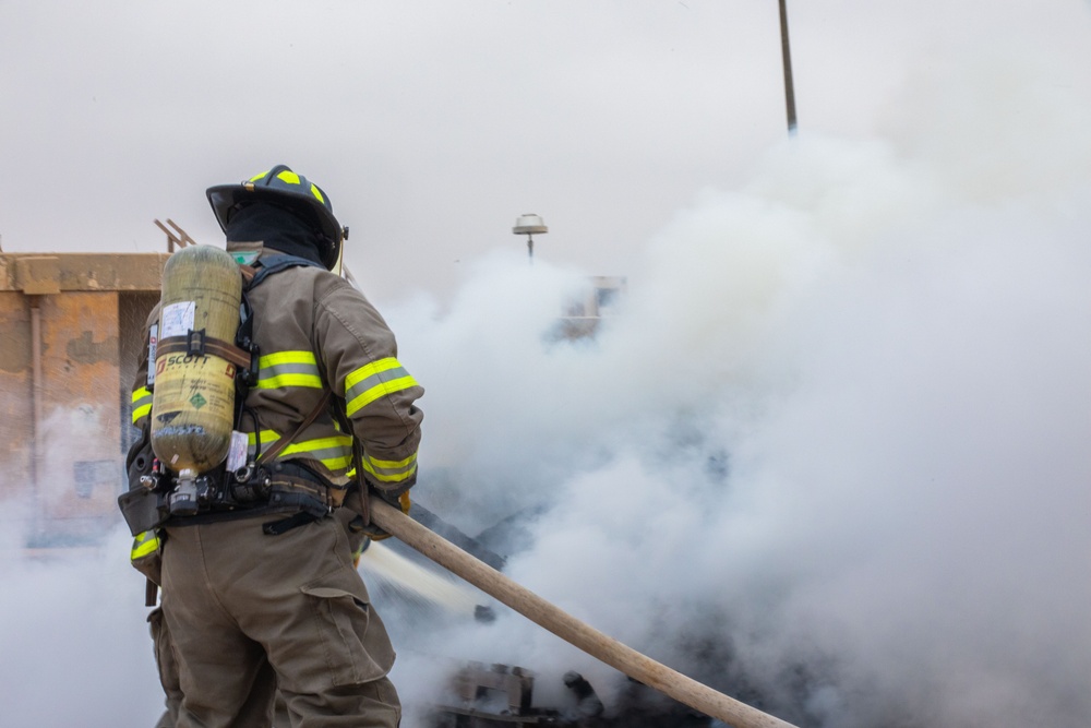 QRF, Firefighters, and EOD Conduct Joint Base Defense Exercise at AAAB