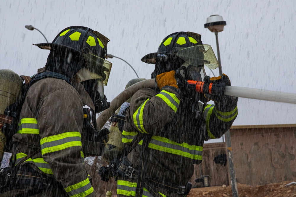 QRF, Firefighters, and EOD Conduct Joint Base Defense Exercise at AAAB