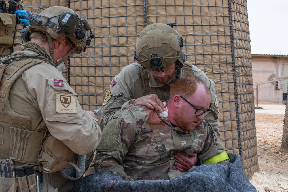 QRF, Firefighters, and EOD Conduct Joint Base Defense Exercise at AAAB