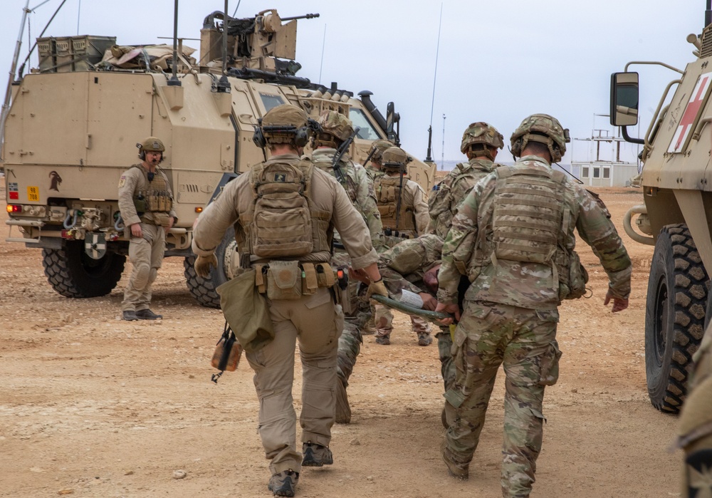 QRF, Firefighters, and EOD Conduct Joint Base Defense Exercise at AAAB