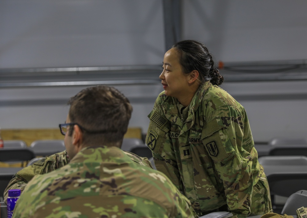 Army Chaplain conducts resiliency briefing before field training exercise in Norway