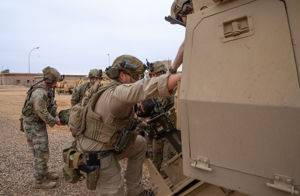 QRF, Firefighters, and EOD Conduct Joint Base Defense Exercise at AAAB