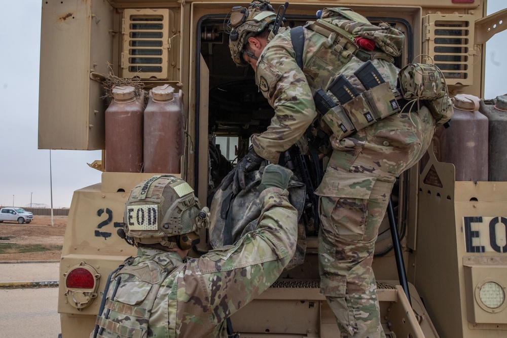 QRF, Firefighters, and EOD Conduct Joint Base Defense Exercise at AAAB