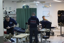 KFOR RC-E Task Force Medical, Camp Bondsteel Fire Department, train together