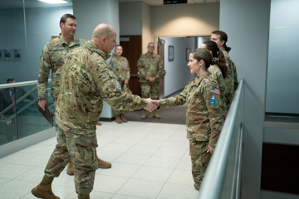 Vice Chief of Space Operations Commends Space Force Captain with Coin