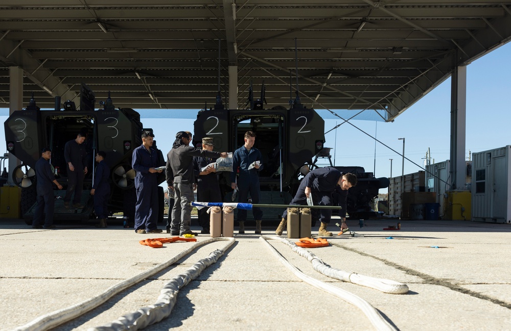 U.S. Marines with 2d Assault Amphibian Battalion, 2d Marine Division conduct ACV Maintenance