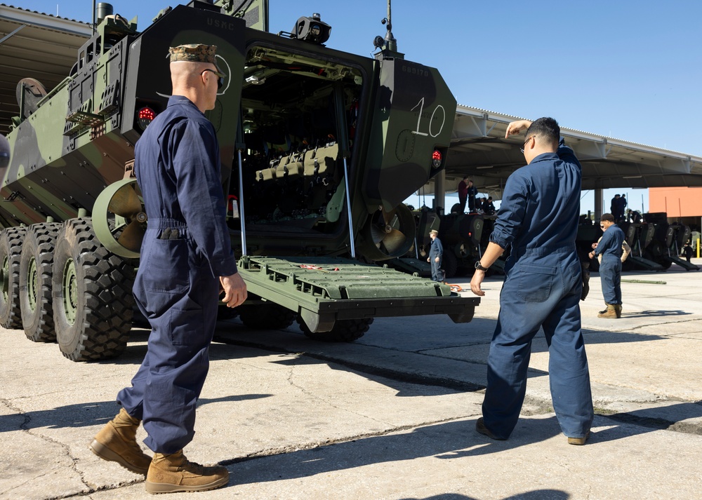U.S. Marines with 2d Assault Amphibian Battalion, 2d Marine Division conduct ACV Maintenance