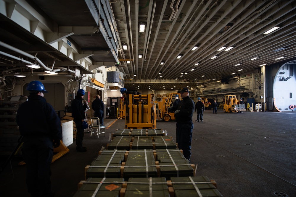 Iwo Jima Sailors Onload Ammo at NWSE