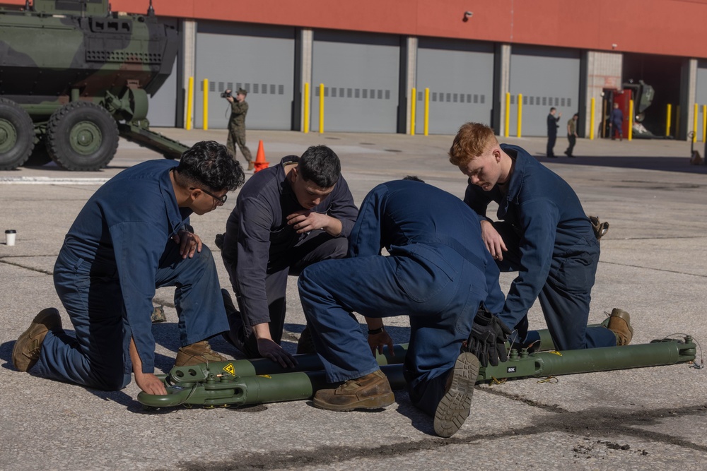 U.S. Marines with 2d Assault Amphibian Battalion, 2d Marine Division conduct ACV Maintenance