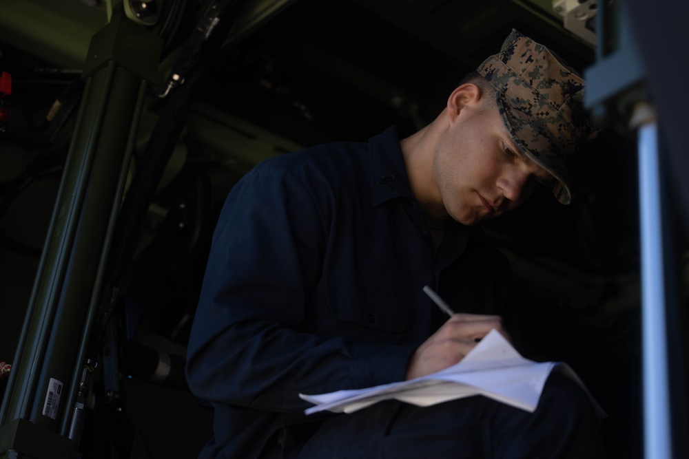 U.S. Marines with 2d Assault Amphibian Battalion, 2d Marine Division conduct ACV Maintenance