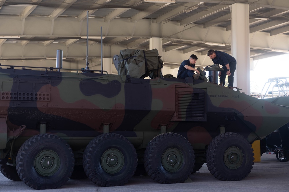 U.S. Marines with 2d Assault Amphibian Battalion, 2d Marine Division conduct ACV Maintenance