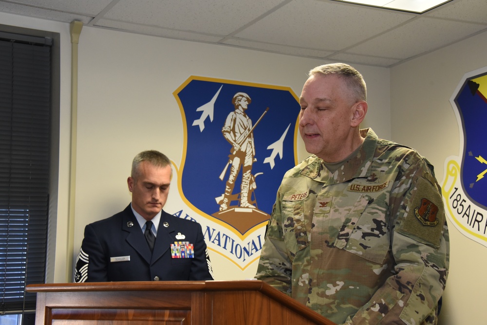 Chaplain Peters’ invocation for the inactivation of the 133rd Test Squadron