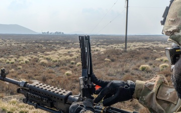 3-25 AVN Soldiers shoot M249 machine guns from LMTVs at Pohakuloa Training Area