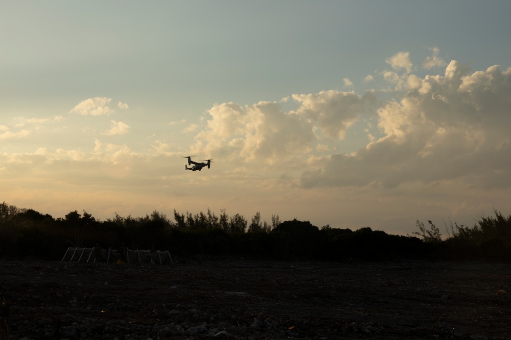 U.S. Marines with 2nd MAW receive first aircraft on a new expeditionary landing zone in the Bahamas