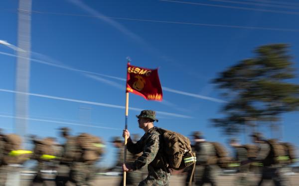 H&S Battalion, SOI – E conducts hike at Camp Geiger
