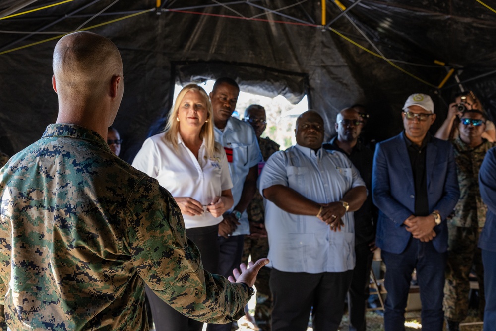 U.S. Marines and Sailors receive distinguished visitors in The Bahamas