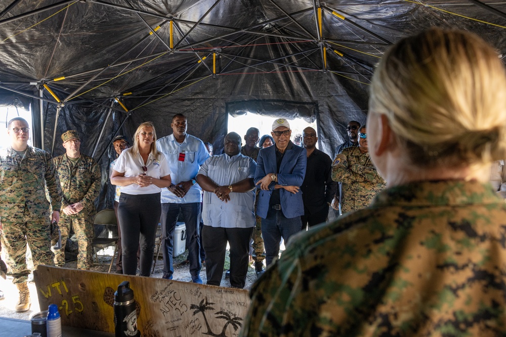 U.S. Marines and Sailors receive distinguished visitors in The Bahamas