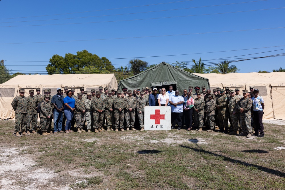 U.S. Marines and Sailors receive distinguished visitors in The Bahamas