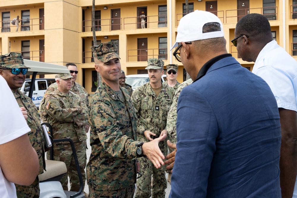 U.S. Marines and Sailors receive distinguished visitors in The Bahamas