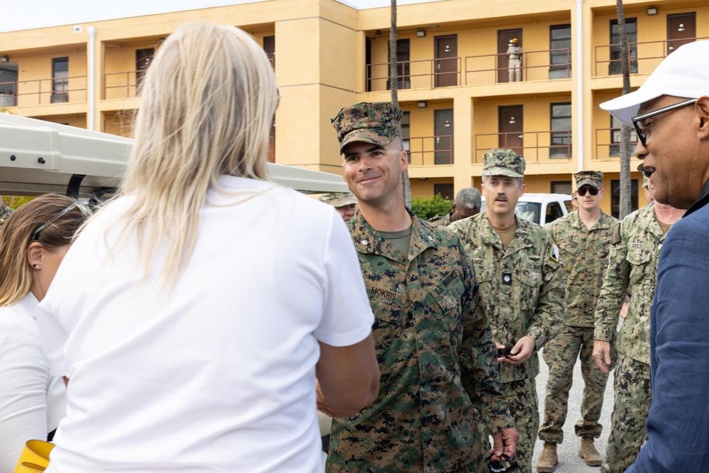 U.S. Marines and Sailors receive distinguished visitors in The Bahamas